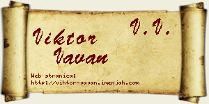 Viktor Vavan vizit kartica